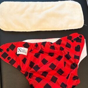 2/$15 Red Plaid Reusable Cloth Diaper Cover